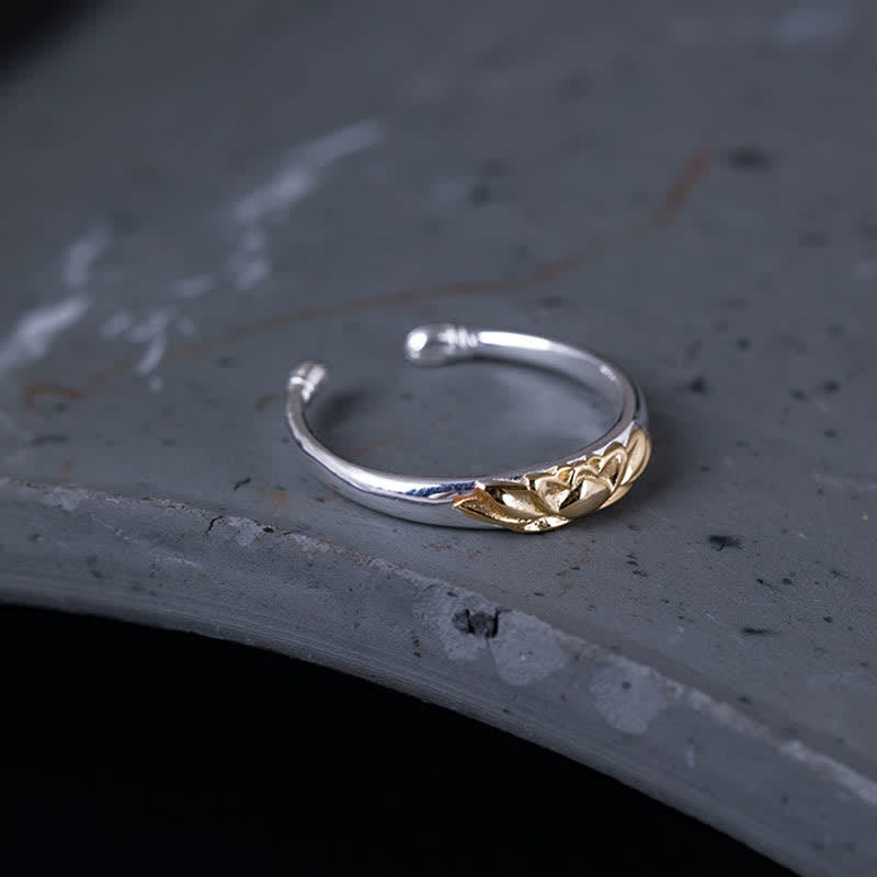 Anillo Nuevo Comienzo de Flor de Loto de Plata de Ley 925 con Buddha Stones