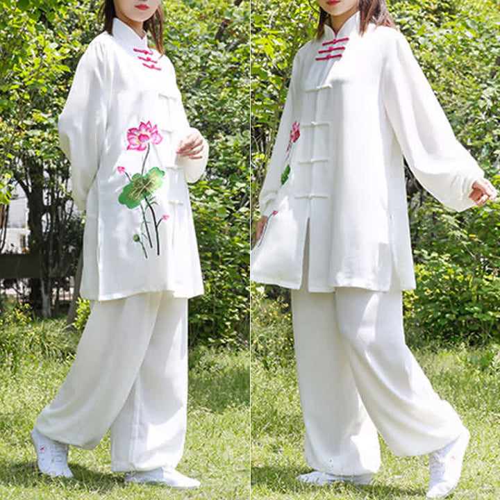 Conjunto de ropa para mujer con diseño de hojas y flores de loto y piedras de Buddha Stones para meditación, tai chi, oración y práctica espiritual zen - image 24