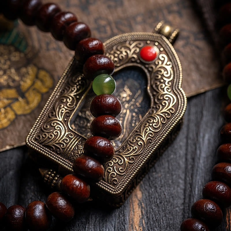 Buddha Stones naturales del Tíbet 108 cuentas de Mala semilla de Bodhi púrpura Hetian cian Jade cobre Dorje pulsera de la paz
