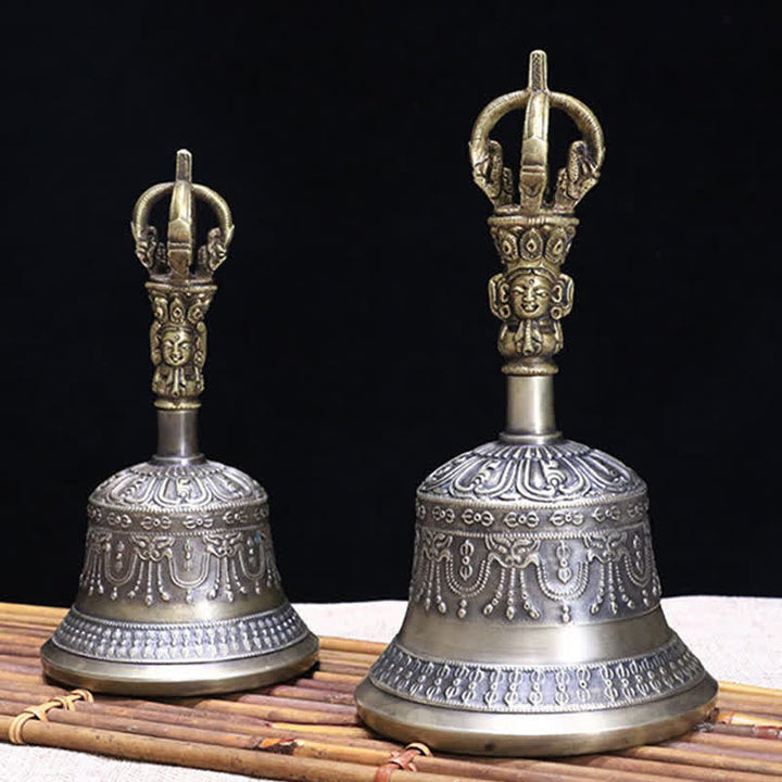 Campana de meditación tibetana y juego de decoración de iluminación de cobre Vajra Dorje