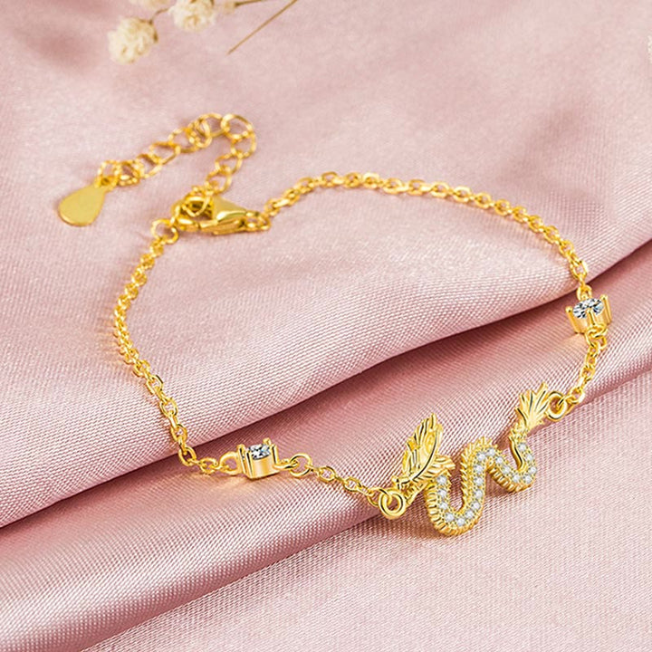 Pulsera de cadena de cuerda roja de la suerte del dragón dorado del Año del Dragón de Plata de Ley 925 con piedras de Buda - image 11