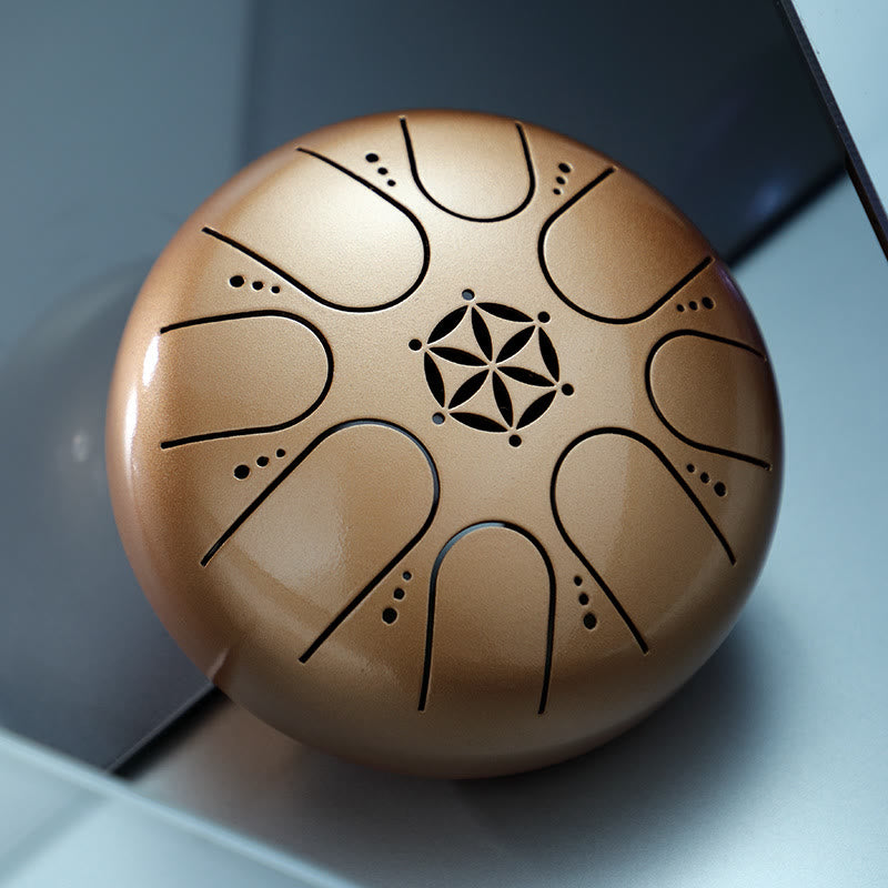 Buddha Stones Steel Tongue Drum Sound Healing Meditación Yoga Drum Kit 8 Notas 5 pulgadas con bolsa de transporte