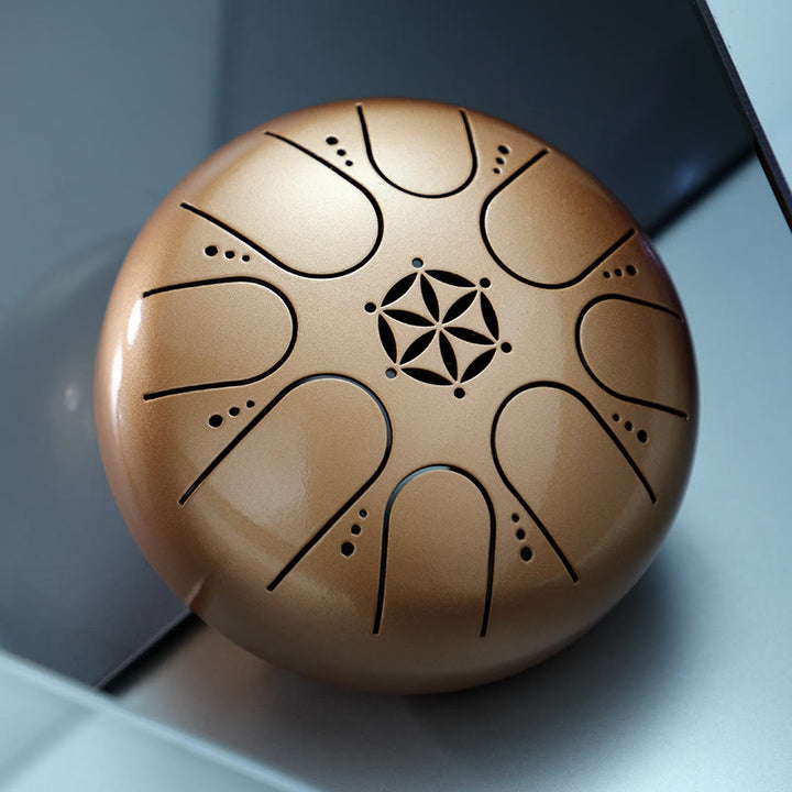 Buddha Stones Steel Tongue Drum Sound Healing Meditación Yoga Drum Kit 8 Notas 5 pulgadas con bolsa de transporte