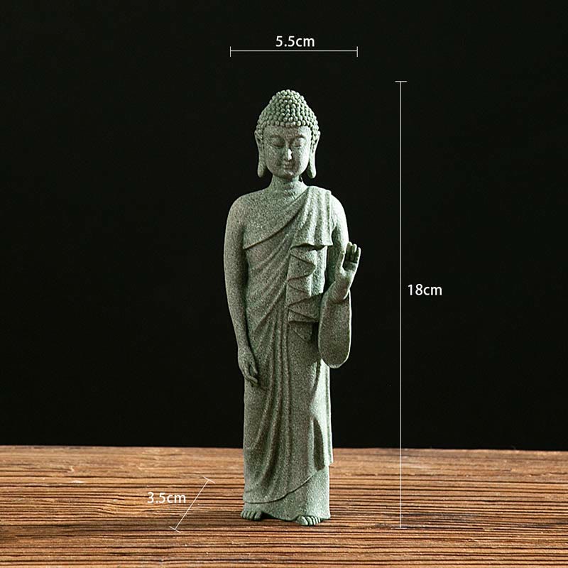 Estatua tibetana de meditación, contemplación, Buda, serenidad, compasión, decoración - Mano izquierda de pie 5,5 x 3,5 x 18 cm - image 13