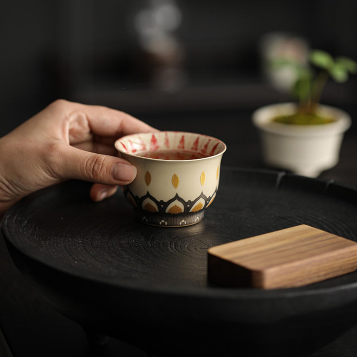 Buddha Stones Dunhuang Color Mil Budas Taza de té Kung Fu Taza de té 100ml