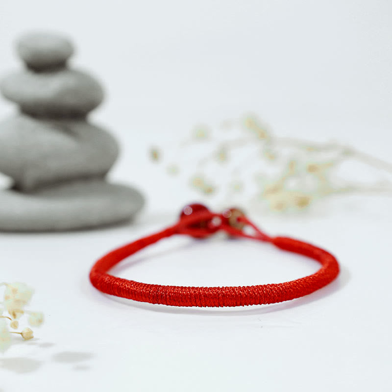 Pulsera de cerámica con hilo rojo de la suerte FengShui de Buddha Stones