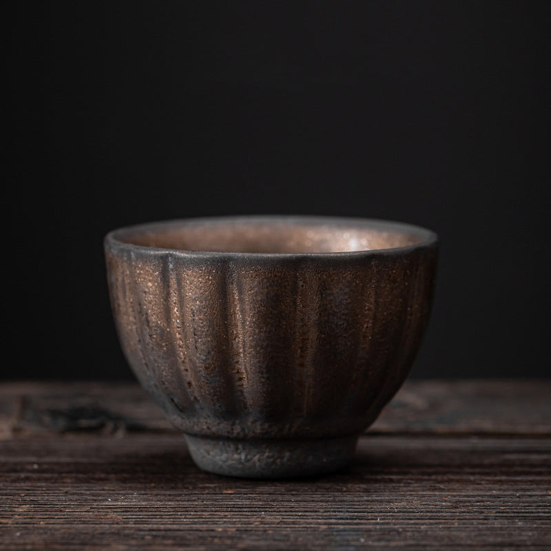 Taza de té de cerámica con Buddha Stones, hoja de vaina de loto, flor, nubes propicias, taza de té de Kung Fu