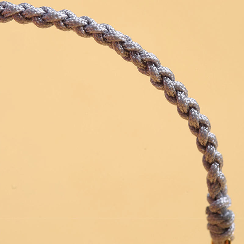Pulsera trenzada de cuerda azul con Buddha Stones, moneda de cobre, árbol de la fortuna, perla, suerte
