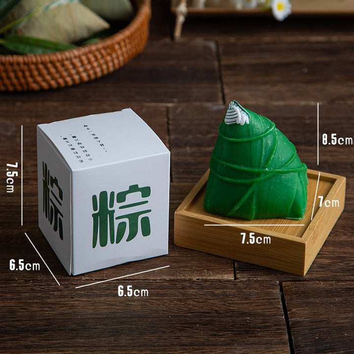 Vela perfumada con patrón Zongzi del Festival del Barco del Dragón de Buddha Stones , regalo para familiares y amigos
