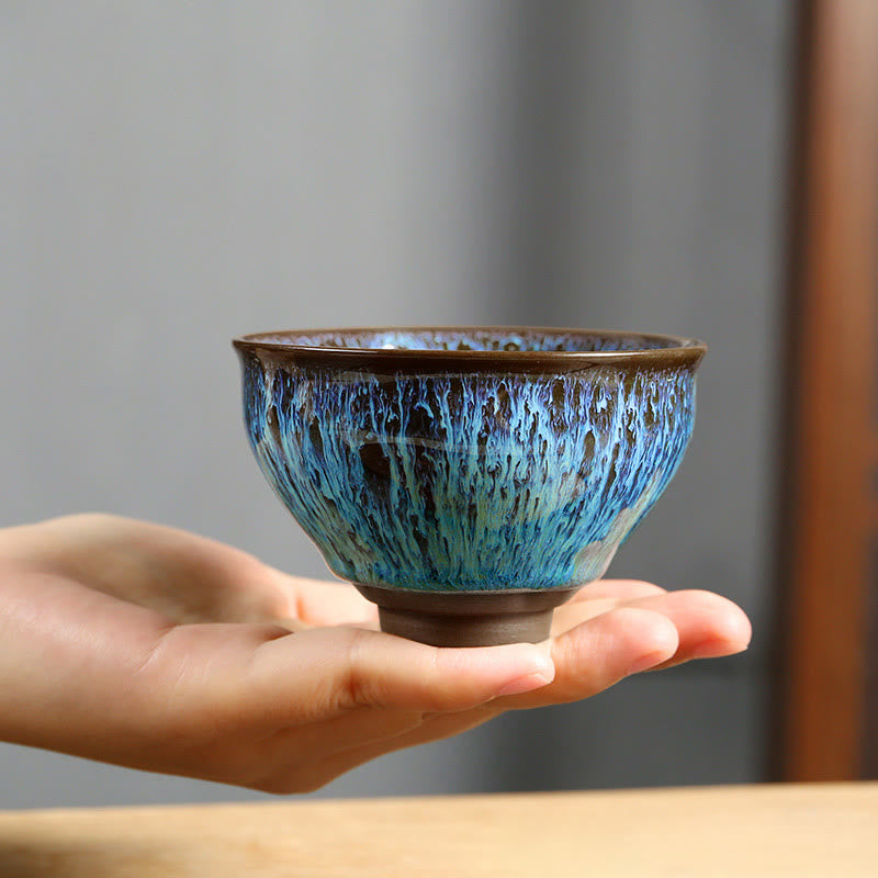 Tazas de té de cerámica multicolor de la ola del océano de la taza de té de las Buddha Stones