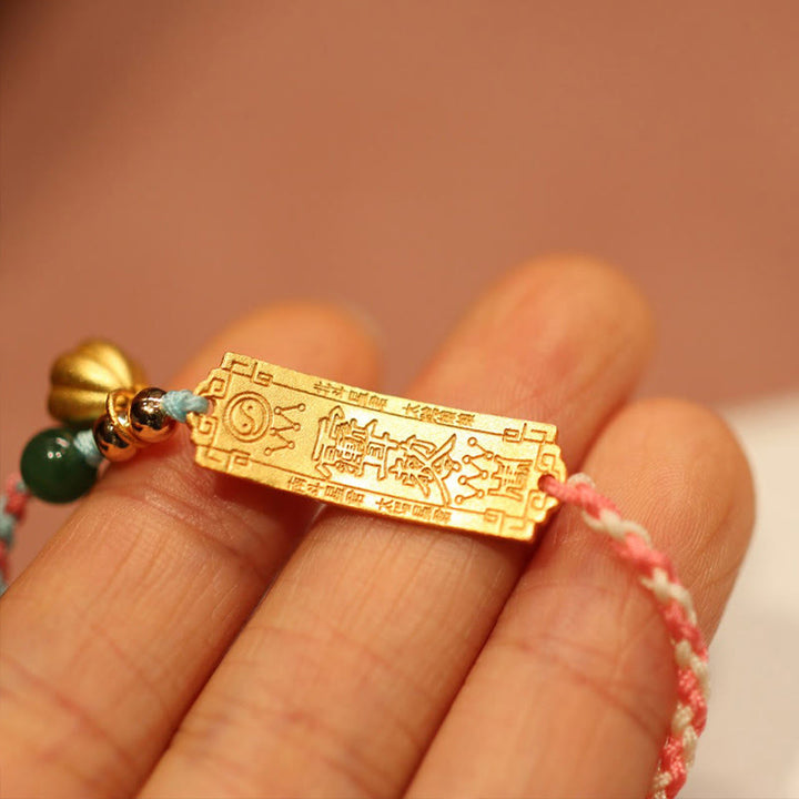 Pulsera trenzada con amuleto de la suerte, hecha a mano, en plata de ley 925 con Buddha Stones