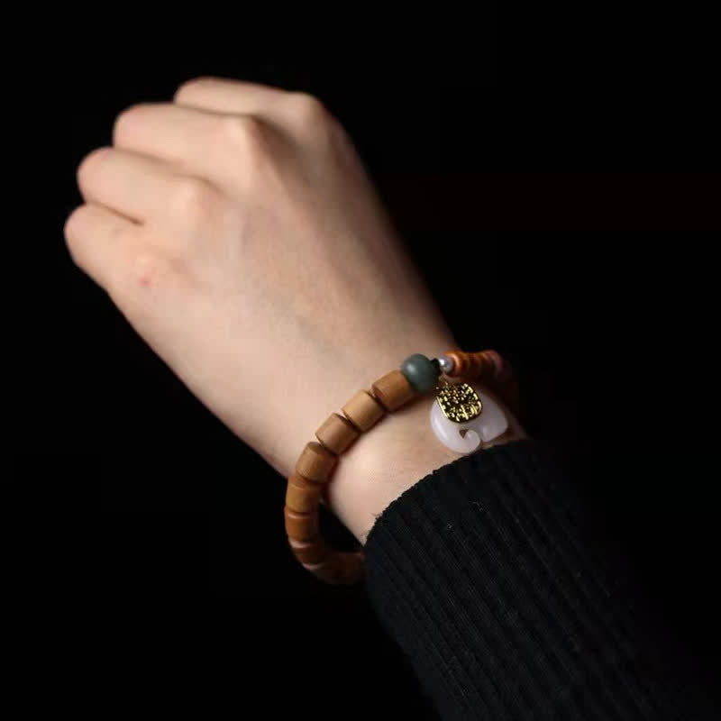 Pulsera de protección de elefante de jade de sándalo