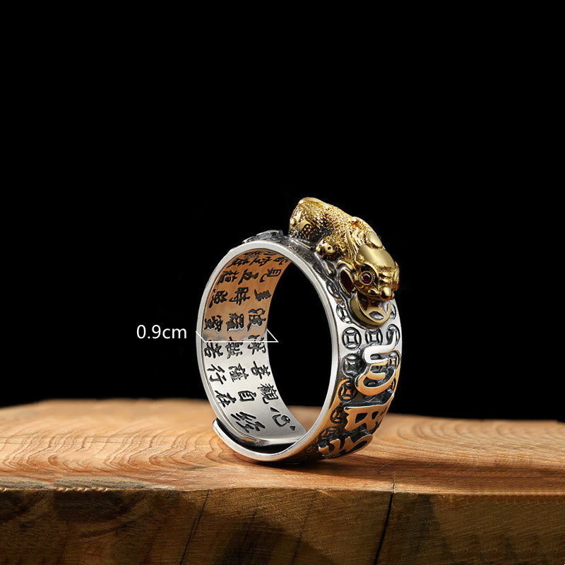 Buddha Stones tibetanas de plata de ley 990 Om Mani Padme Hum PiXiu Dorje Vajra corazón Sutra grabado anillo de riqueza - image 7