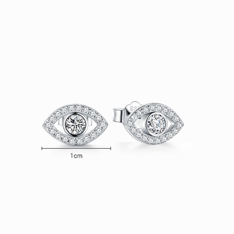 Pendientes de plata de ley 925 con Buddha Stones con símbolo del mal de ojo