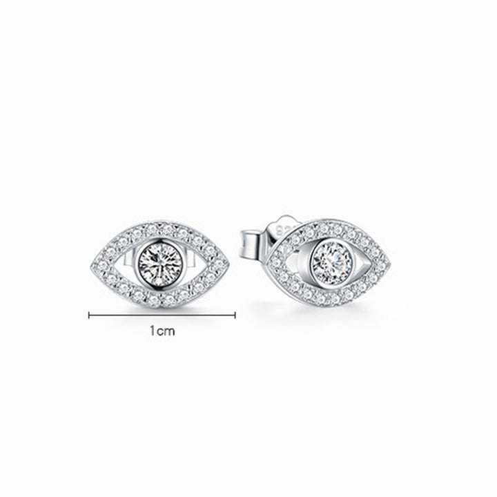Pendientes de plata de ley 925 con Buddha Stones con símbolo del mal de ojo