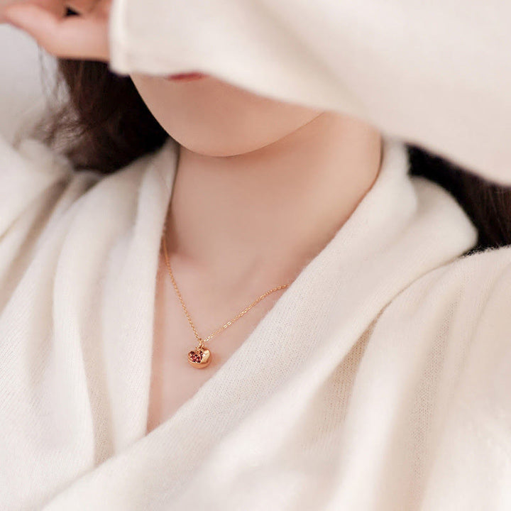 Colgante de plata de ley 925 chapado en oro de 18 quilates con cristal de granada y granate - image 3