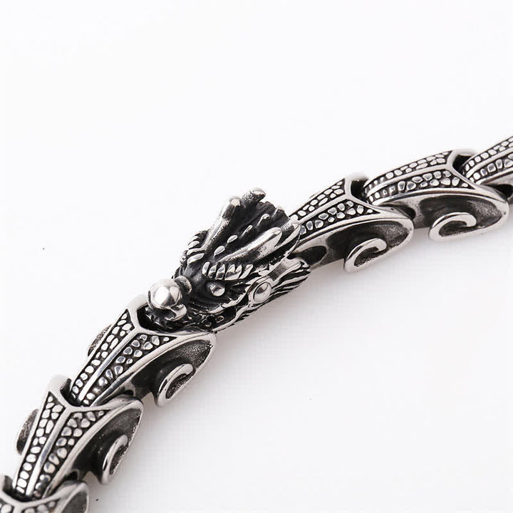 Pulsera con colgante de collar de protección de acero de titanio con diseño de dragón de Buddha Stones - image 10