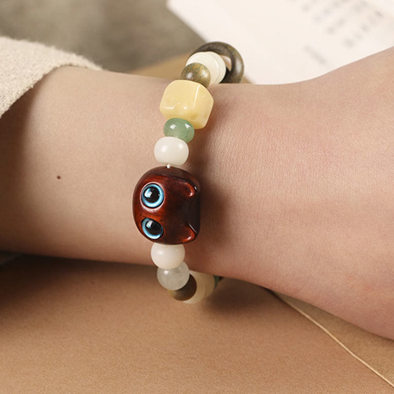 Buddha Stones, semillas de Bodhi, sándalo verde, madera de ébano, hoja pequeña, sándalo rojo, cabeza de gato, garra de pata, pulsera de la paz - image 13