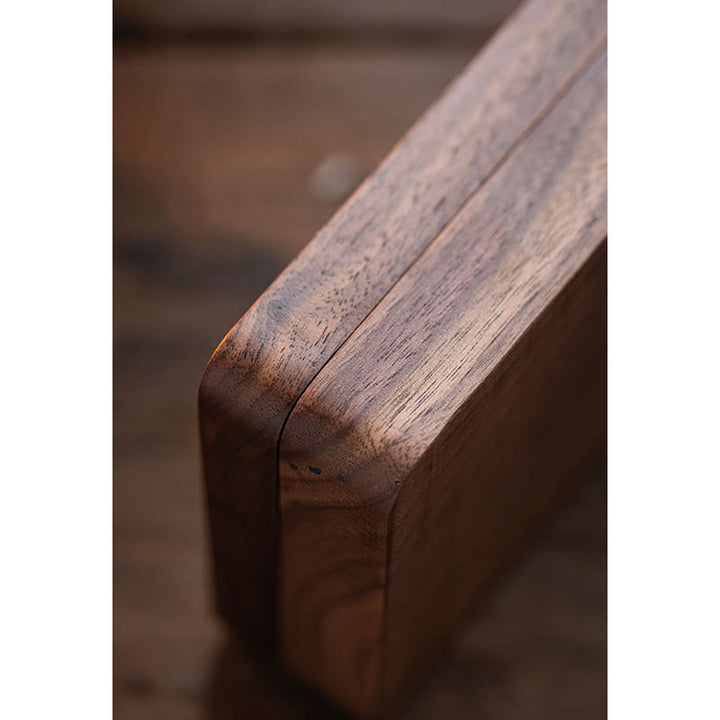Caja de regalo de madera hecha a mano vintage de madera de nogal negro para guardar joyas