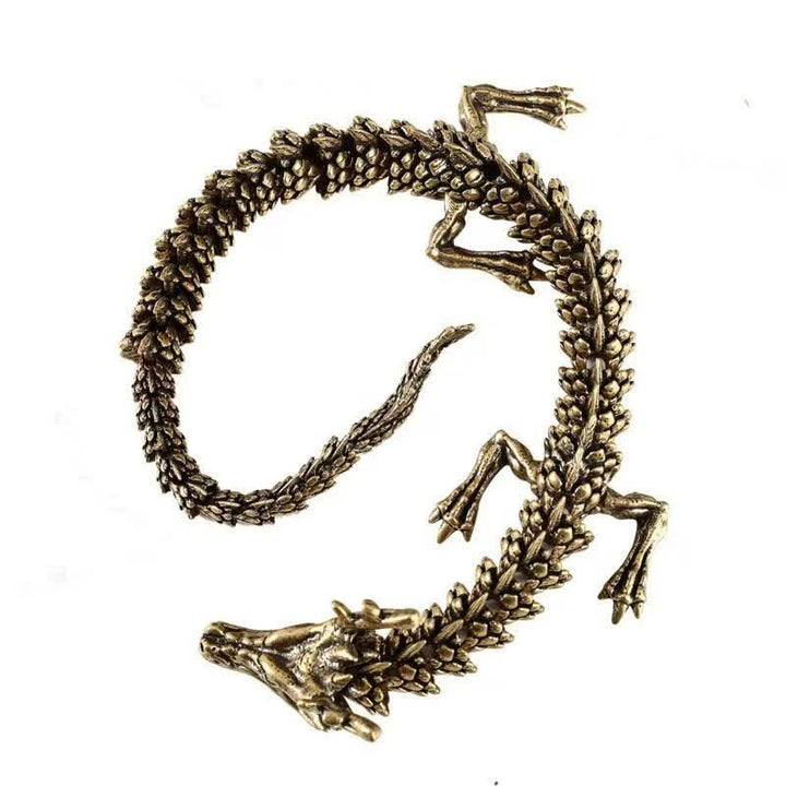 Estatua de protección de la suerte y la riqueza del dragón de cobre y latón, decoración del hogar - image 5