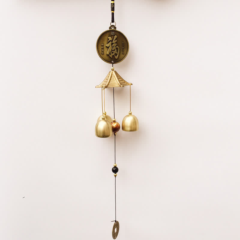 Buddha Stones, letra de bendición, elefante, Bagua, moneda auspiciosa, campanilla colgante de pared, decoración hecha a mano para el hogar