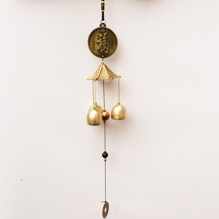 Buddha Stones, letra de bendición, elefante, Bagua, moneda auspiciosa, campanilla colgante de pared, decoración hecha a mano para el hogar