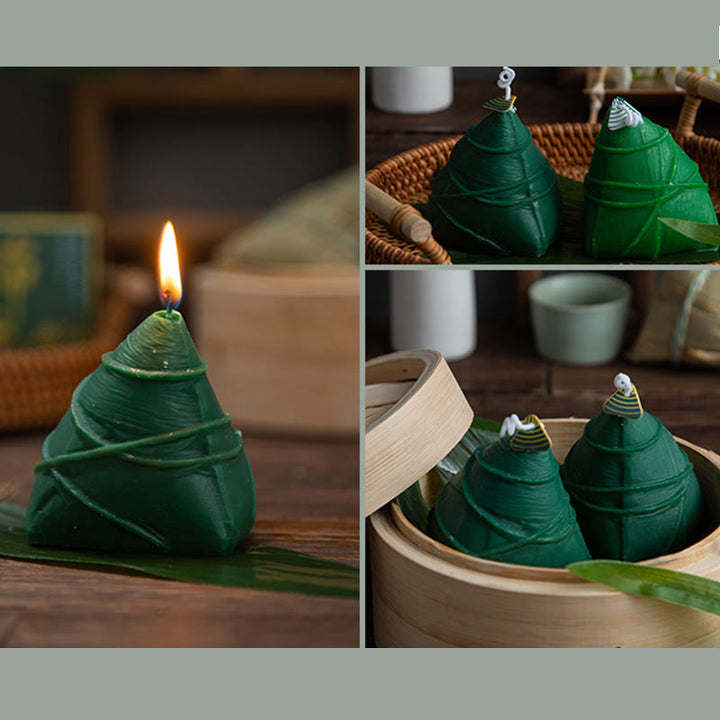 Vela perfumada con patrón Zongzi del Festival del Barco del Dragón de Buddha Stones , regalo para familiares y amigos