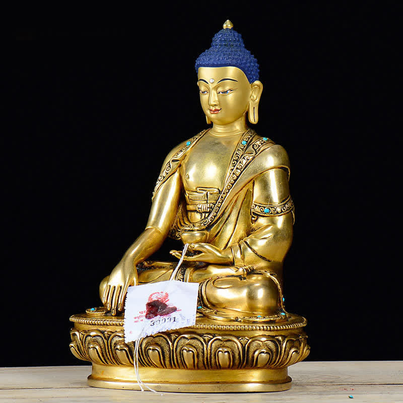 Estatua de cobre de la compasión de Buda Shakyamuni, decoración - image 3