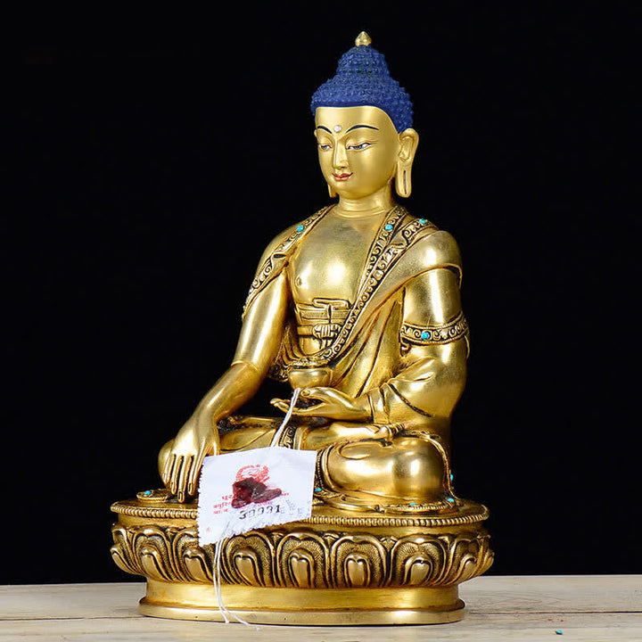 Estatua de cobre de la compasión de Buda Shakyamuni, decoración - image 3