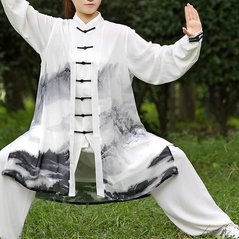 Conjunto de ropa Unisex para práctica de Tai Chi Qigong, pintura de tinta, meditación, oración espiritual, Zen, 3 uds. - image 4
