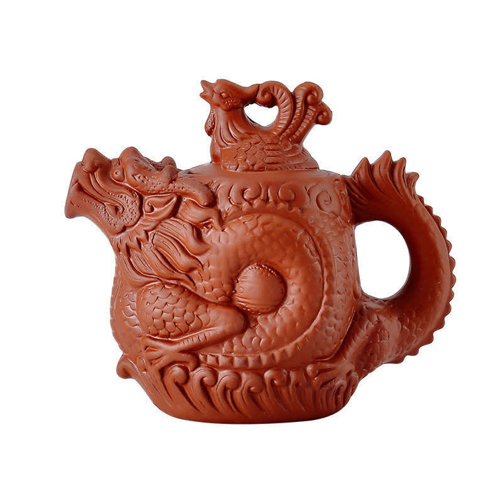 Tetera de cerámica Dragon Phoenix vintage