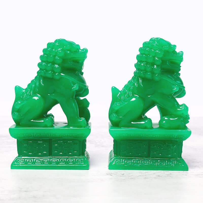 Par de estatuas de león guardián de perros Fu Foo, prosperidad y riqueza, decoración del hogar - image 1