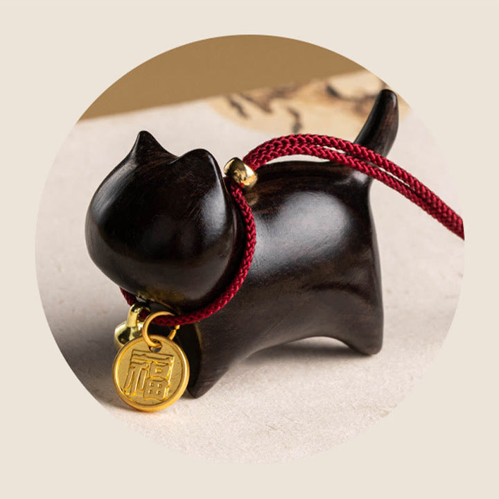 Buddha Stones, madera de ébano, sándalo verde, gato de la suerte, personaje Fu, campana de la suerte, equilibrio, decoración colgante para coche - image 8