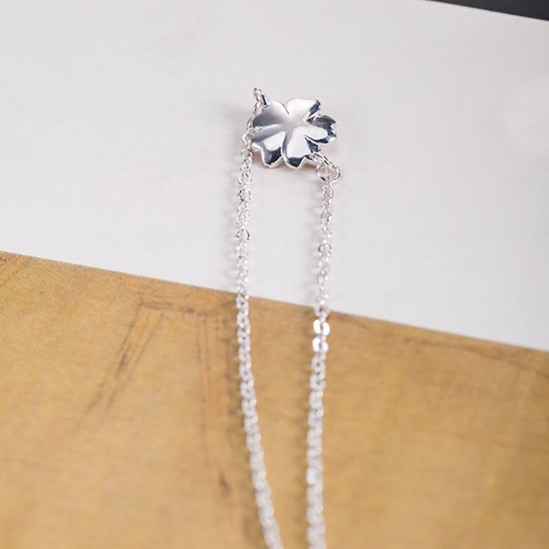 Pulsera de cadena con bendición de flor de cerezo de plata de ley 925 con Buddha Stones - image 6