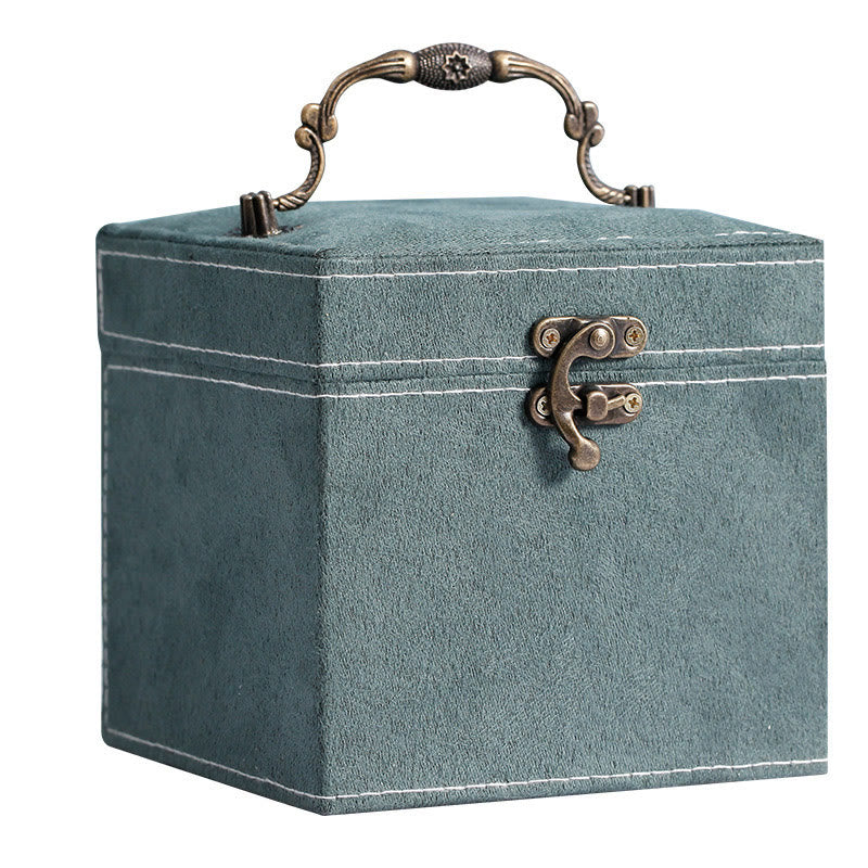 Caja organizadora de joyas con Buddha Stones, caja de almacenamiento de joyas de tres capas, caja de regalo de franela