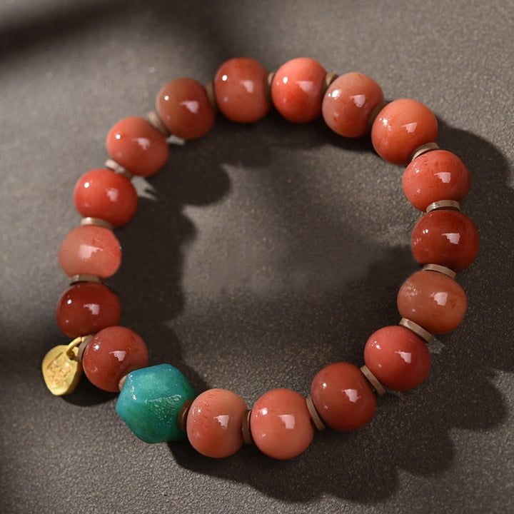 Pulsera de la suerte con abalorio de semilla Bodhi, cuentas Dzi de hueso de camello Natural tibetano, Buddha Stones