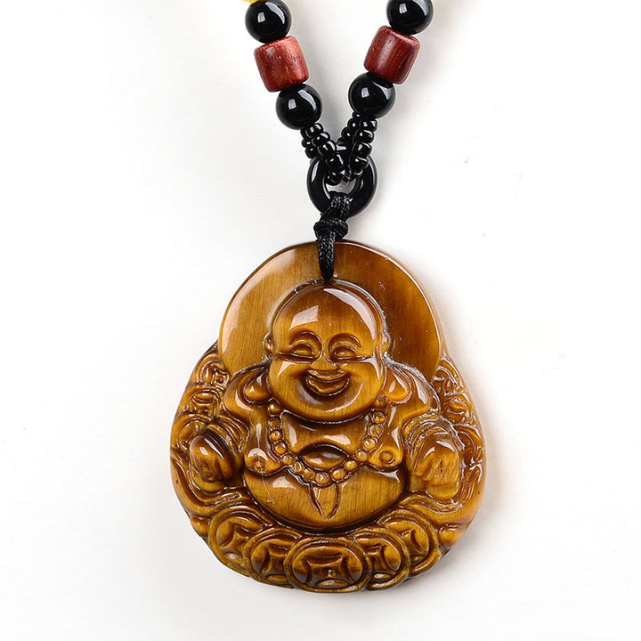 Collar de bendición de Buda sonriente con ojo de tigre y Buddha Stones - image 5