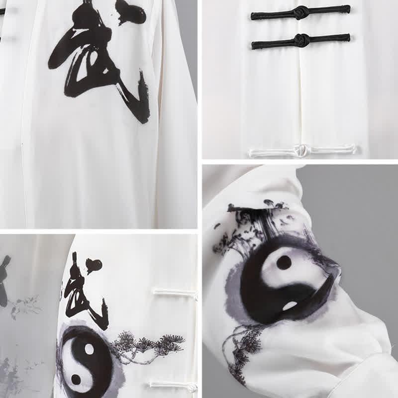 Conjunto de 3 piezas de Buddha Stones con diseño de árbol Yin Yang, Tai Chi, práctica espiritual zen, meditación y oración, uniforme unisex.