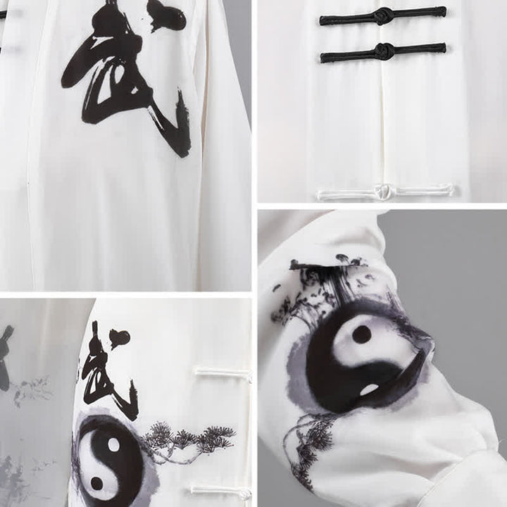 Conjunto de 3 piezas de Buddha Stones con diseño de árbol Yin Yang, Tai Chi, práctica espiritual zen, meditación y oración, uniforme unisex.