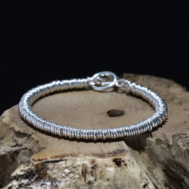 Pulsera de cadena de la suerte con diseño de patrón de círculo simple con Buddha Stones