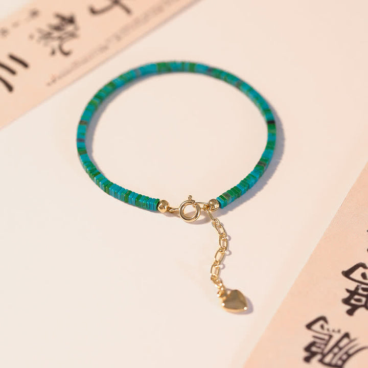 Pulsera de cadena de fuerza de amistad con cuentas turquesas