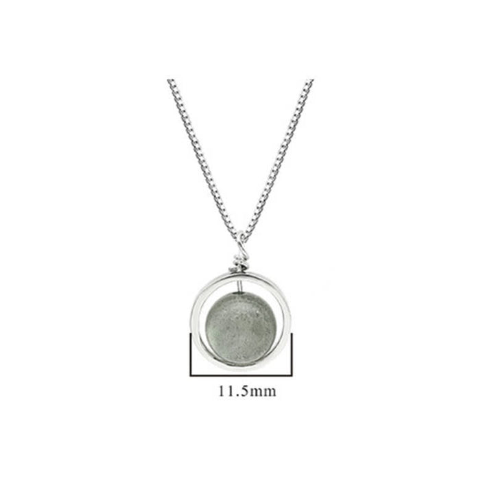 Collar con colgante giratorio con diseño de planeta del amor, piedra lunar de plata de ley 925 con Buddha Stones