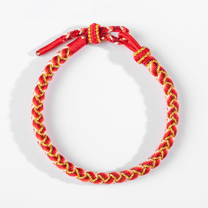 Pulsera de cuerda de protección a escala del año del dragón hecha a mano con Buddha Stones