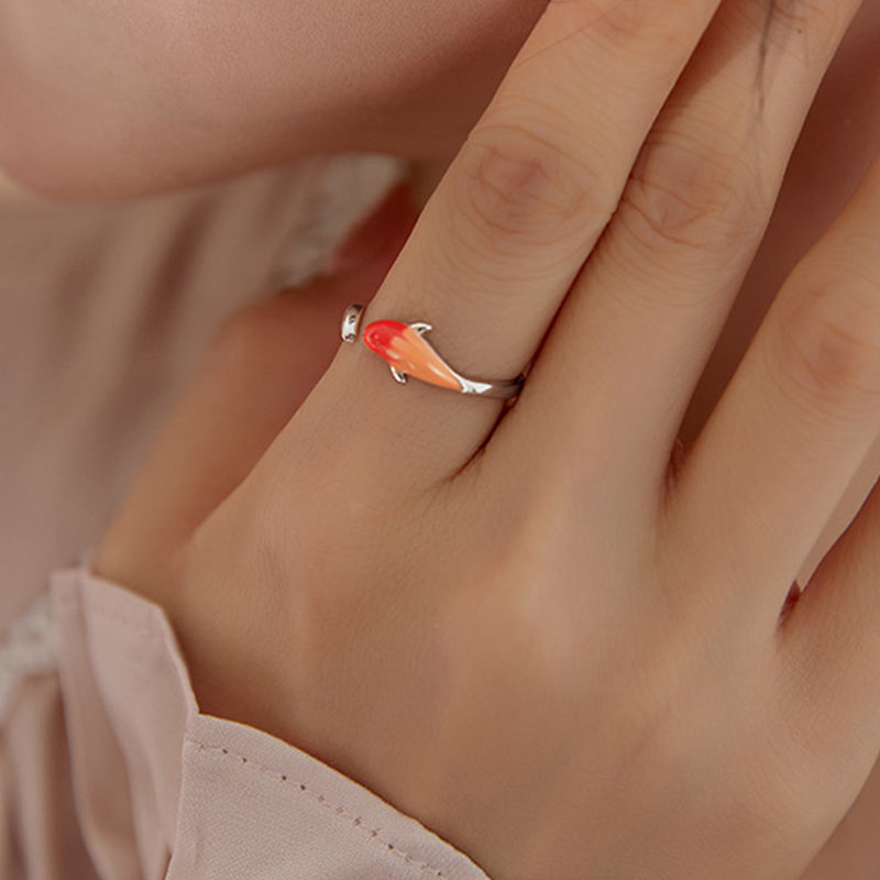 Anillo ajustable de la suerte del equilibrio del cobre del pez Koi de las Buddha Stones