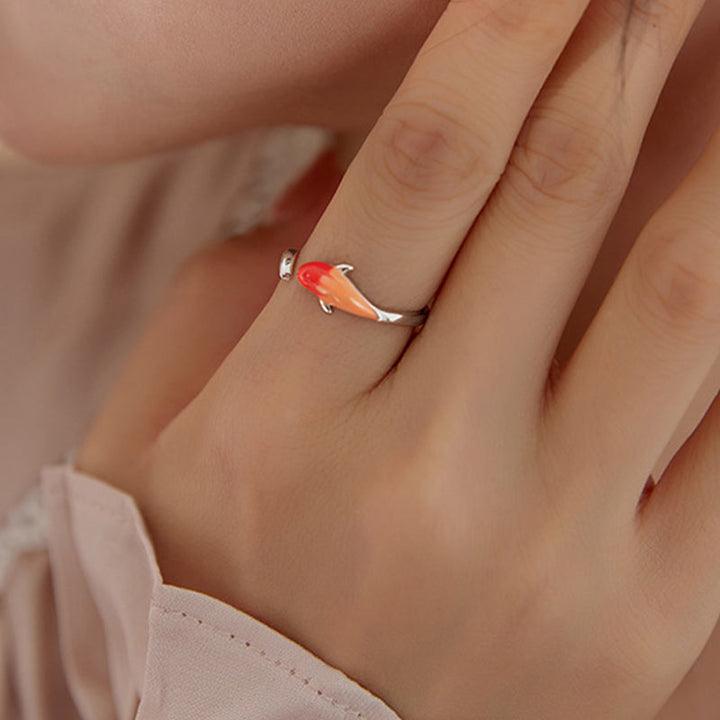 Anillo ajustable de la suerte del equilibrio del cobre del pez Koi de las Buddha Stones