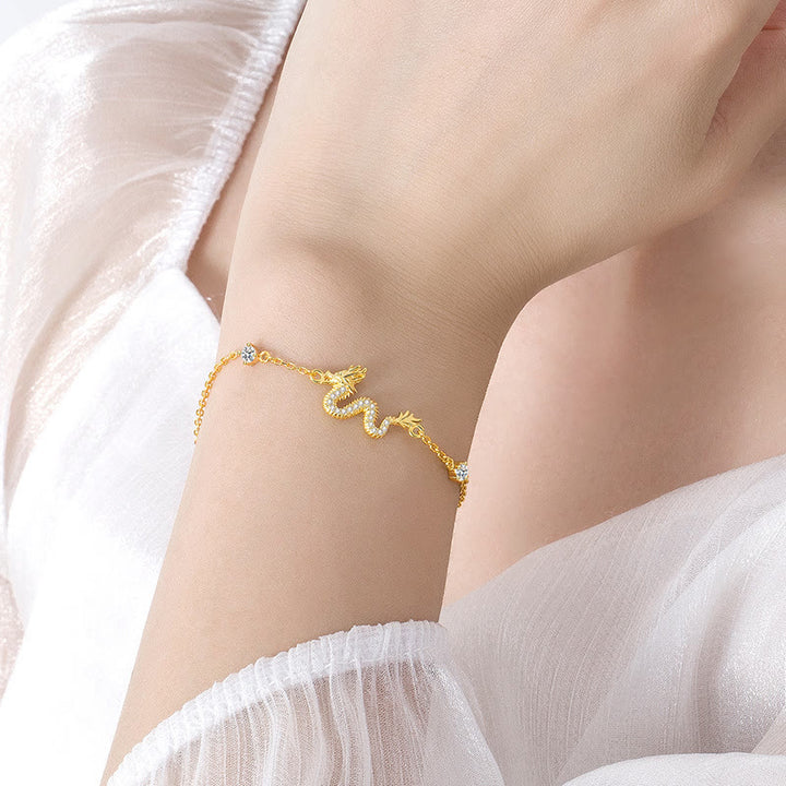 Pulsera de cadena de cuerda roja de la suerte del dragón dorado del Año del Dragón de Plata de Ley 925 con piedras de Buda - image 14