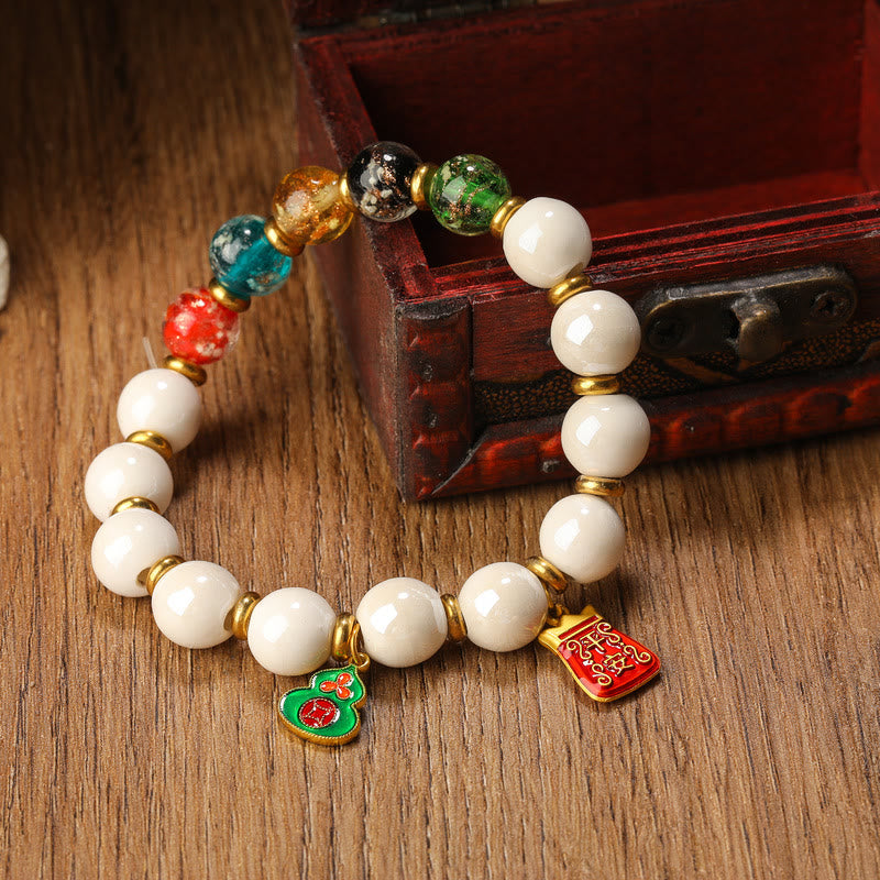 Buddha Stones, incienso tibetano, ceniza de porcelana, luminosa, fluorescente, Liuli, cuentas de cristal, calabaza, moneda de cobre, pulsera de la paz
