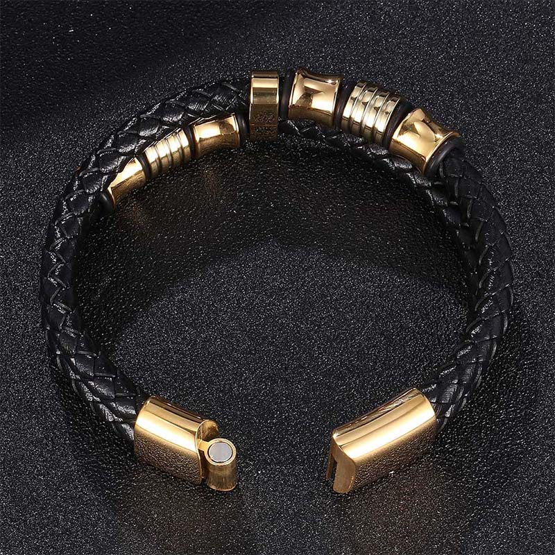 Pulsera Fortune con tejido de cuero en capas de Buddha Stones