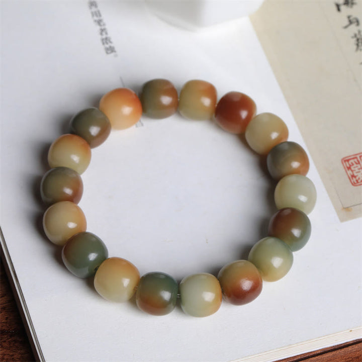 Pulsera de sabiduría de paz con semillas de Bodhi coloridas de Buddha Stones