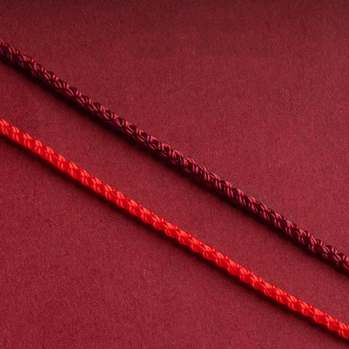 Pulsera tobillera con símbolo del infinito dorado y hilo rojo con bendición de cinabrio y Buddha Stones - image 14